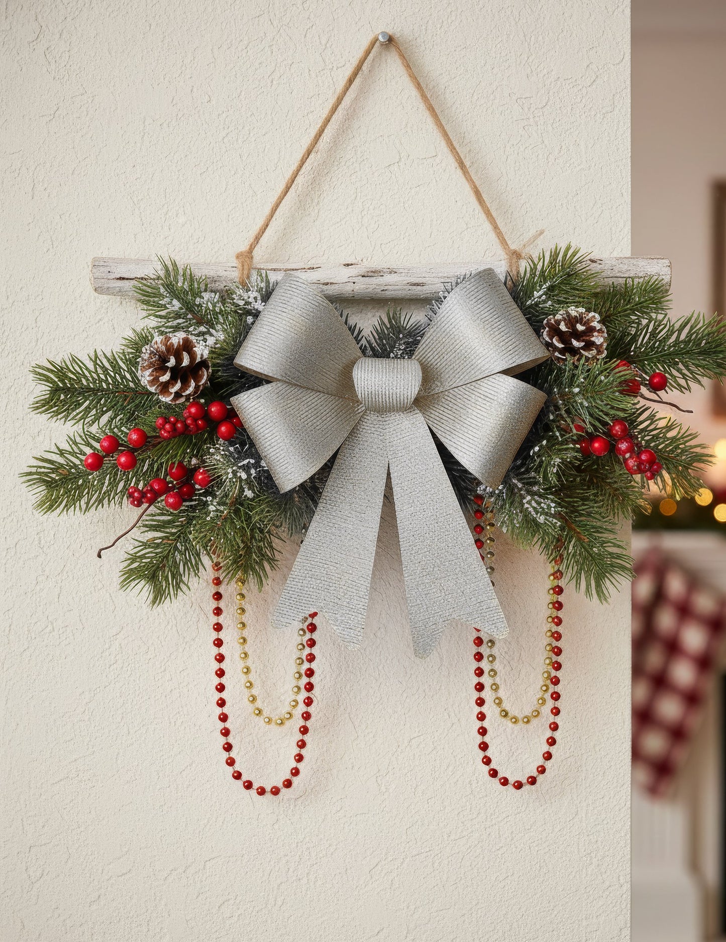 Trblietavá strieborná mašľa 36 x 51 cm