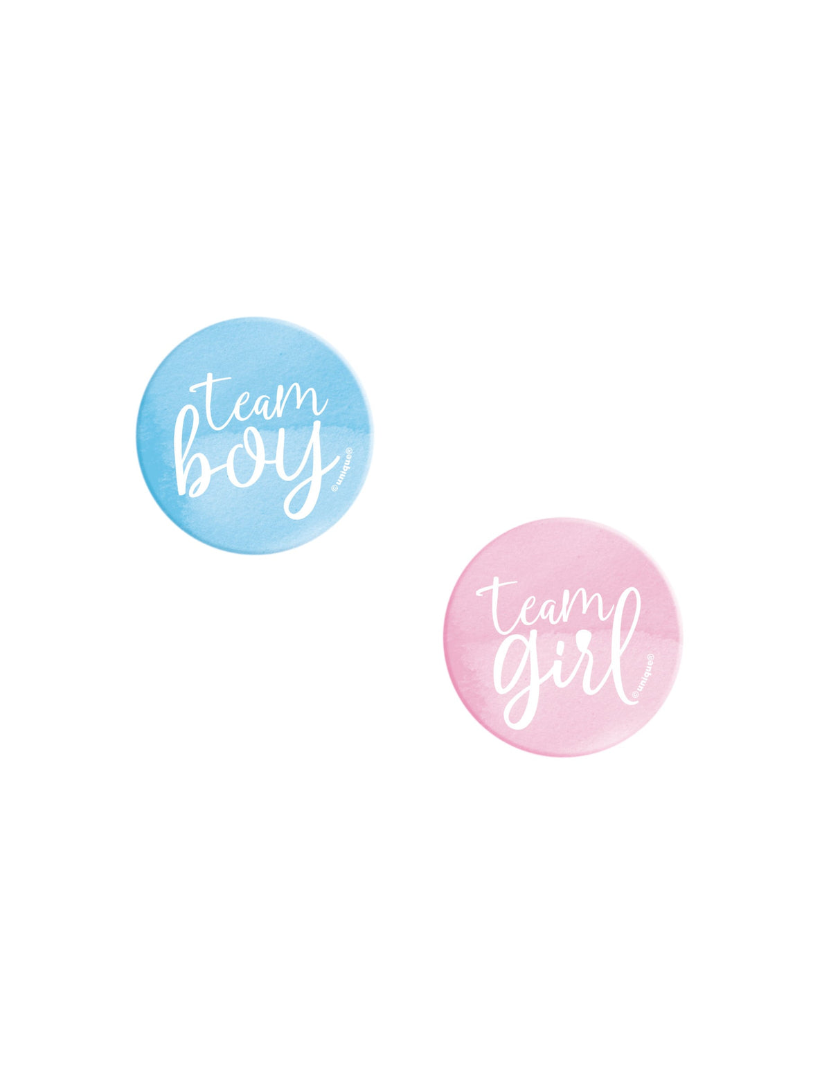 Odznaky tím chlapec / tím dievča na gender reveal ružová a modrá