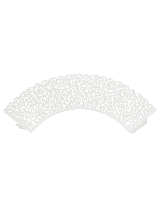 Vue à plat des contours pour cupcakes dentelle pour mariage