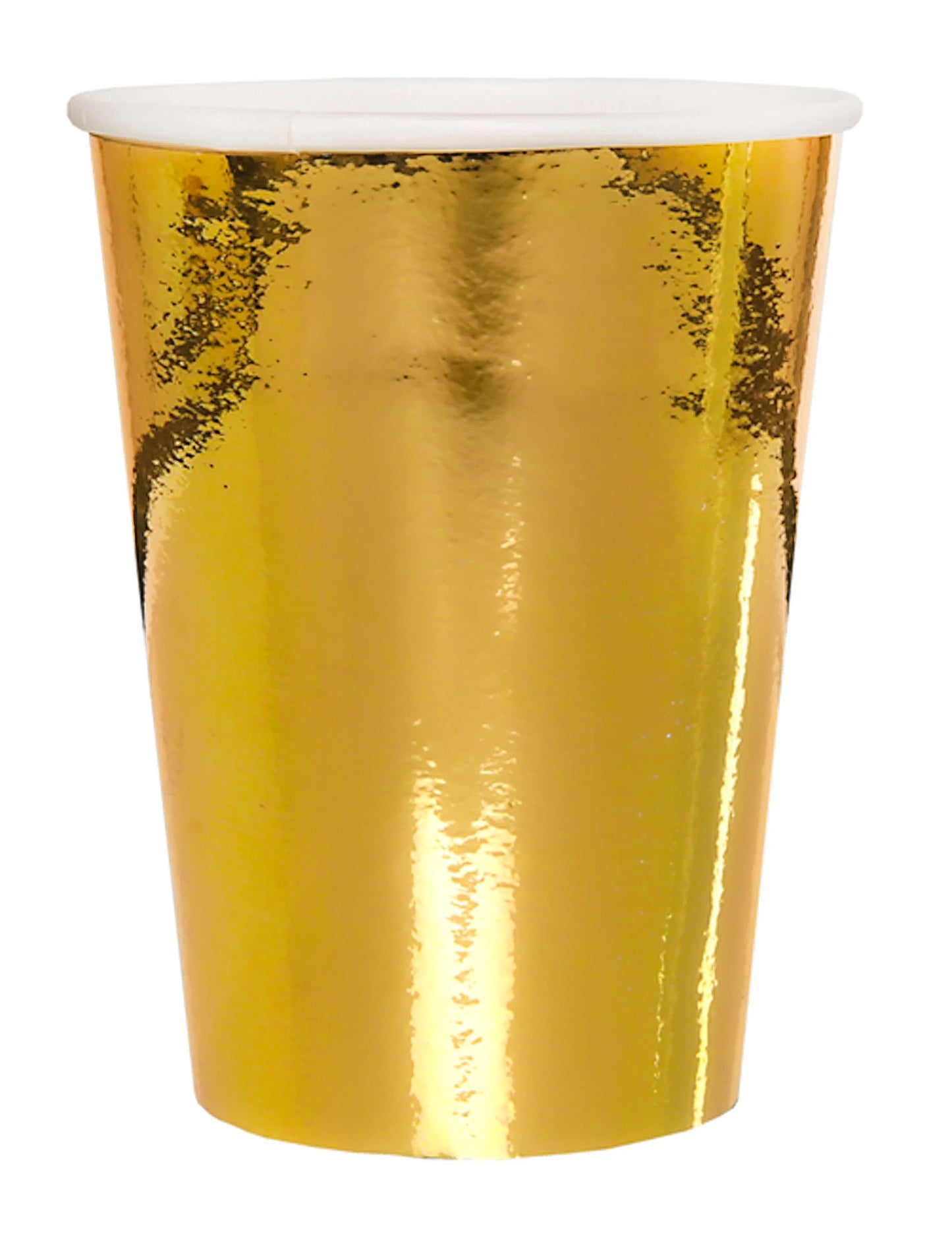 10 Zlaté kovové kartónové šálky 25 CL
