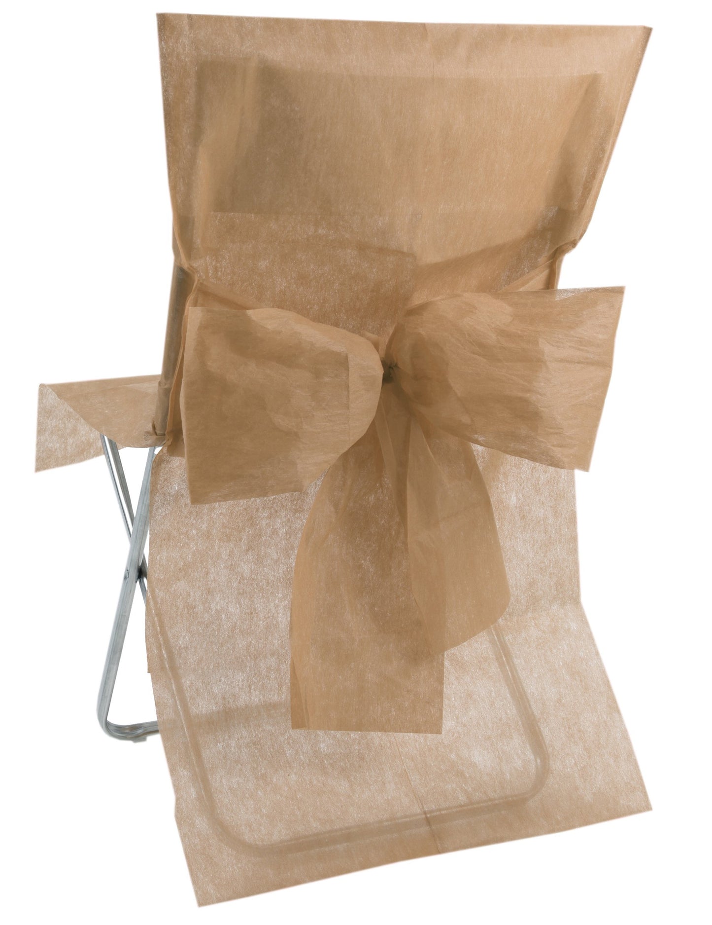 10 prémiových poťahov na stoličky taupe z netkanej textílie 50x95 cm