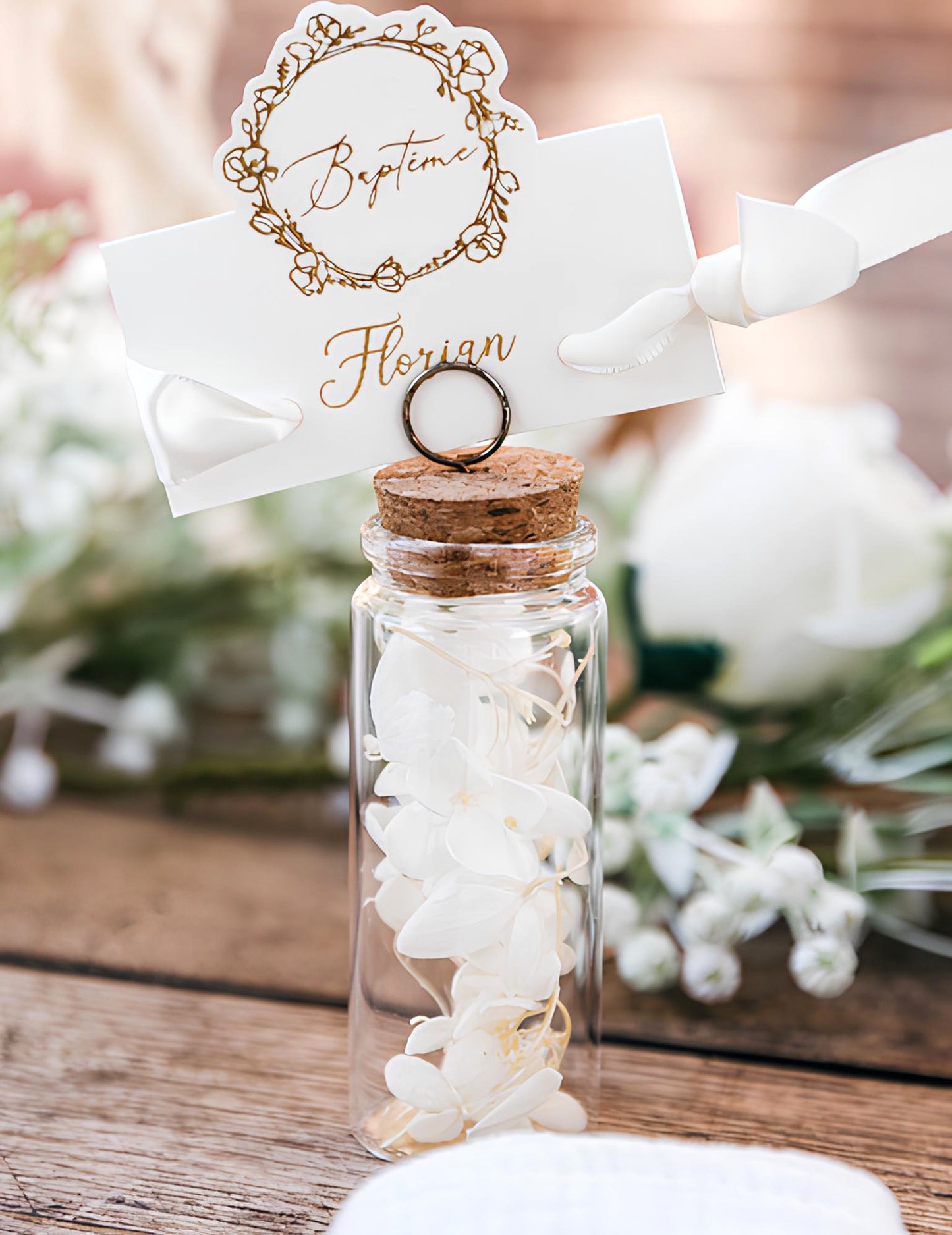 10 papierových kartičiek s miestami na krst, 8 x 6,5 cm cm zlatý kvetinový vzor