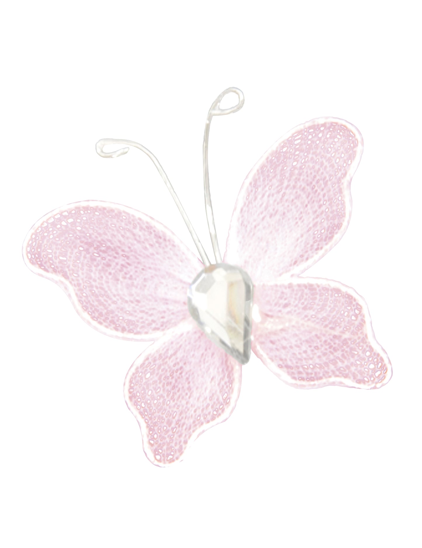 10 malých ozdobných ružových motýľov 2 x 3 cm na svadby a krsty