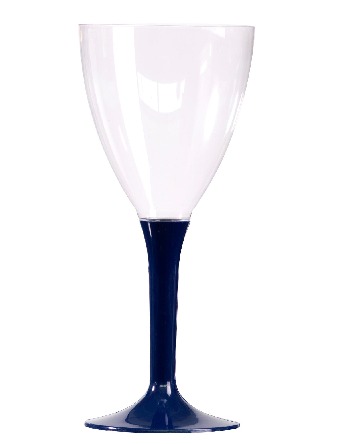 Verre à vin en plastique pour fête avec pied bleu marine 160 ml