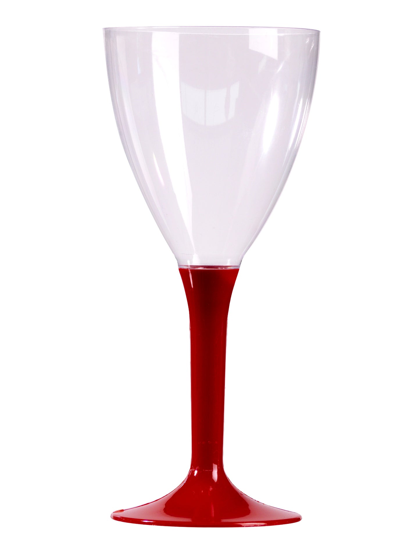 10 priehľadných pohárov na víno bordovej farby s nohou s objemom 160 ml