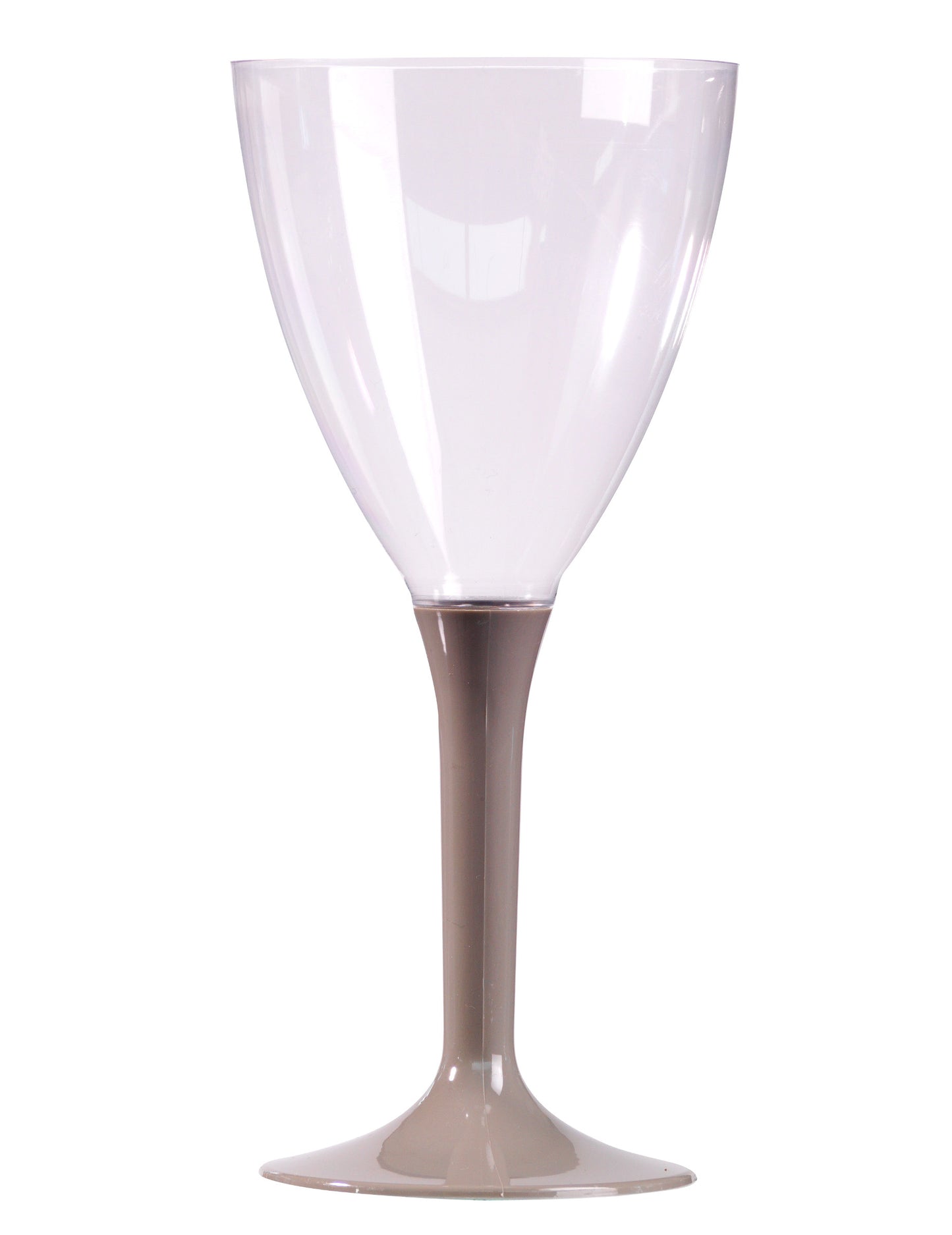 10 sivých pohárov na víno s nohou, 160 ml, plastové