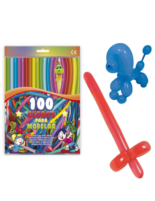 100 modelovacích balónov rôznych farieb