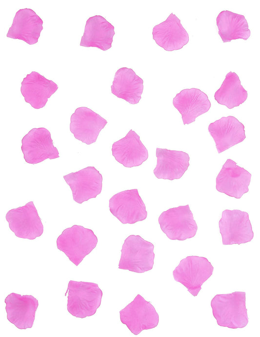 Vue d'ensemble des pétales de rose pour mariage fuchsia en tissu