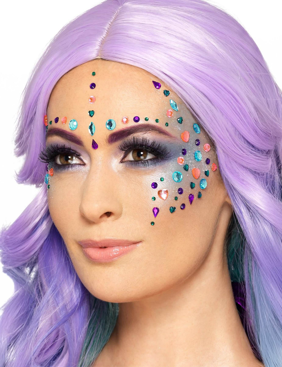 100 strass na tvár viacfarebné girly pre ženu viacfarebné