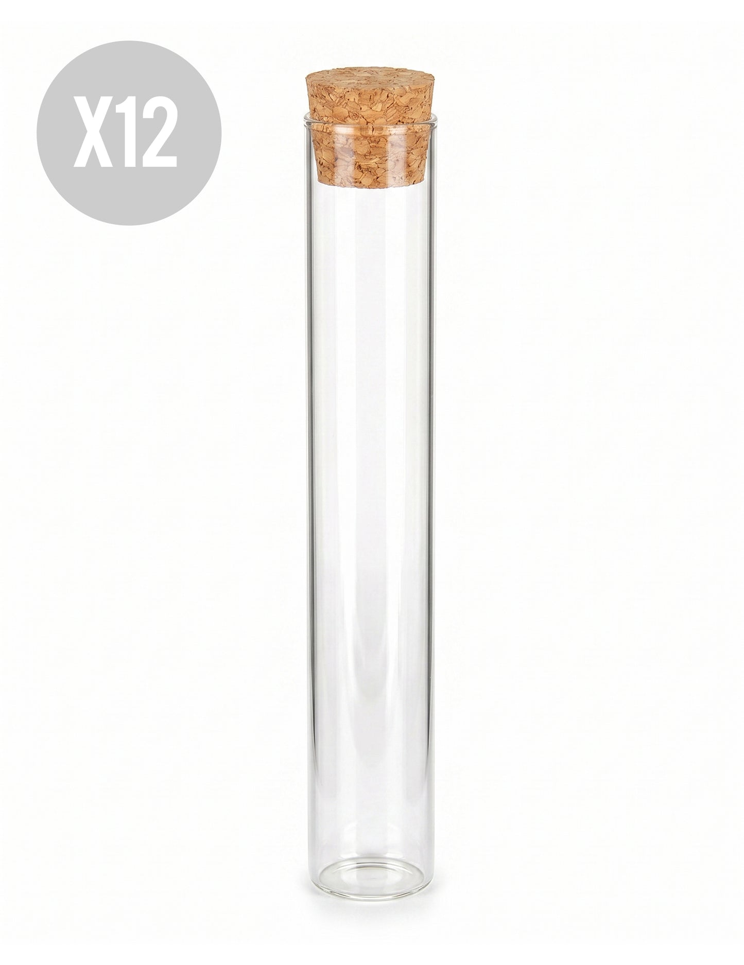 12 sklenených skúmaviek 15 cm