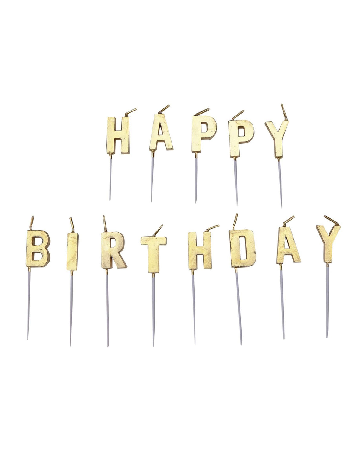 13 sviečky písmená Happy Birthday na tortu zlatá
