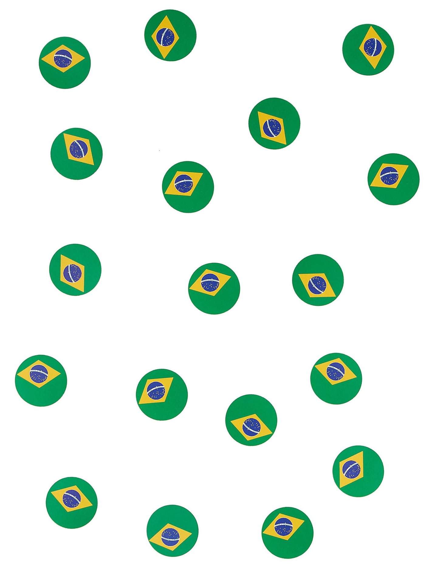 Prehľad konfiet stola s brazilskou vlajkou