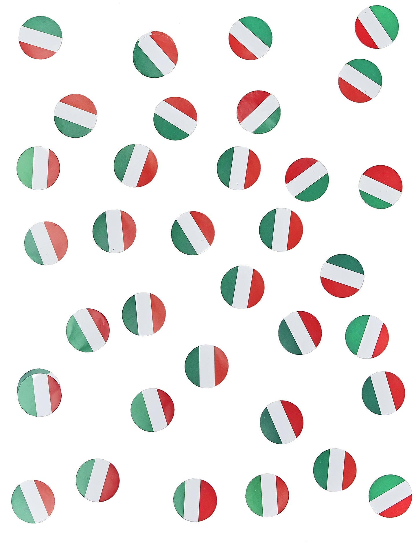 Pohľad na niekoľko kusov stolových konfiet vlajka Talianska