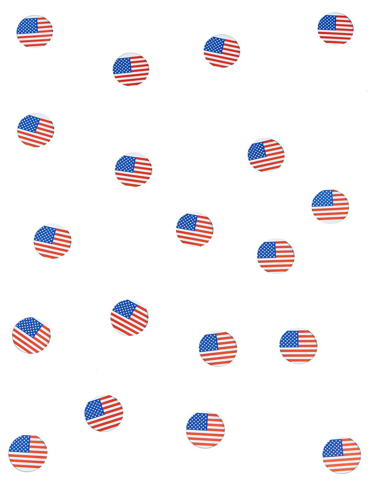 Prehľad rozloženia konfety na stôl vlajka usa