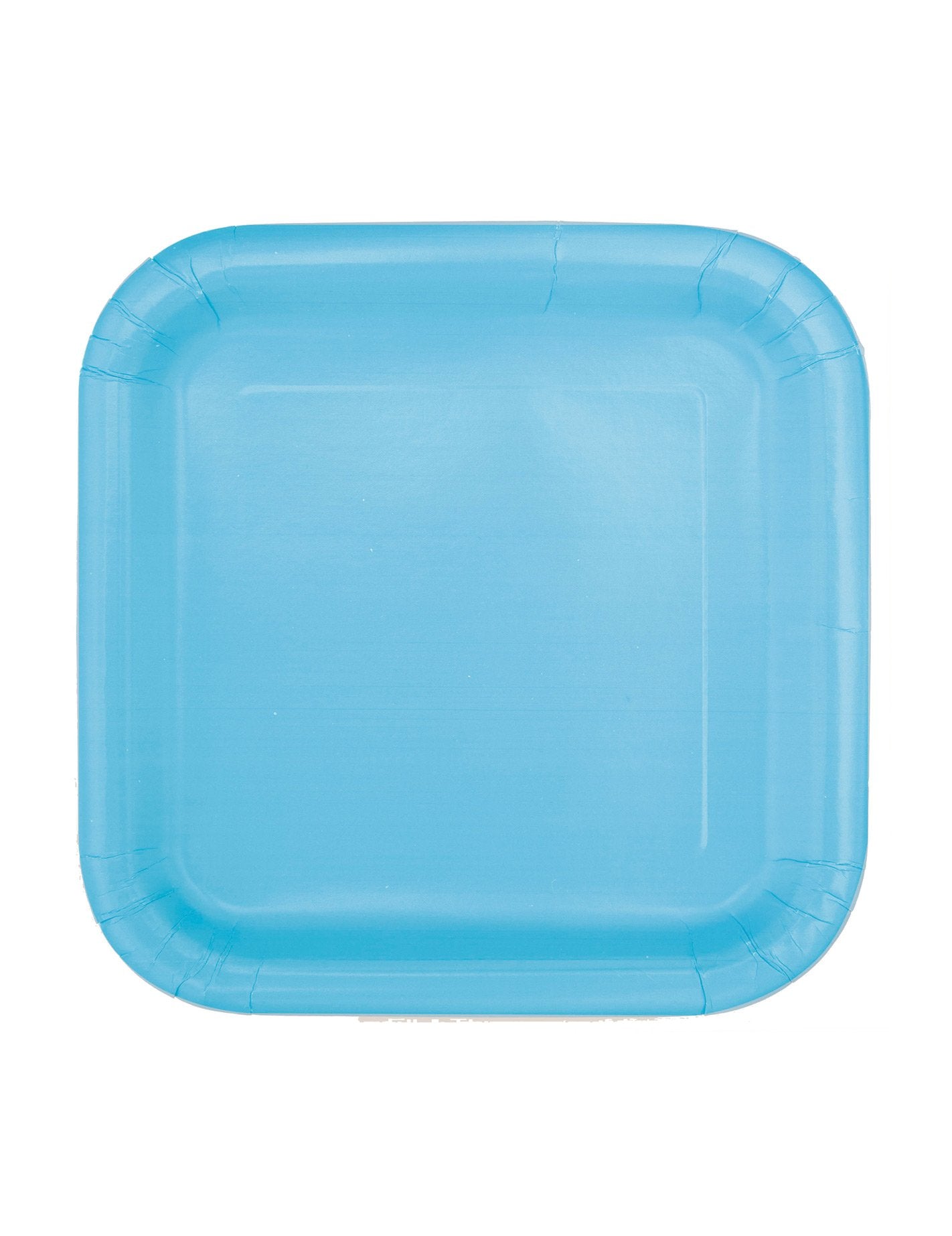 16 malých štvorcových pastelovo modrých papierových tanierikov 17 cm na dezert