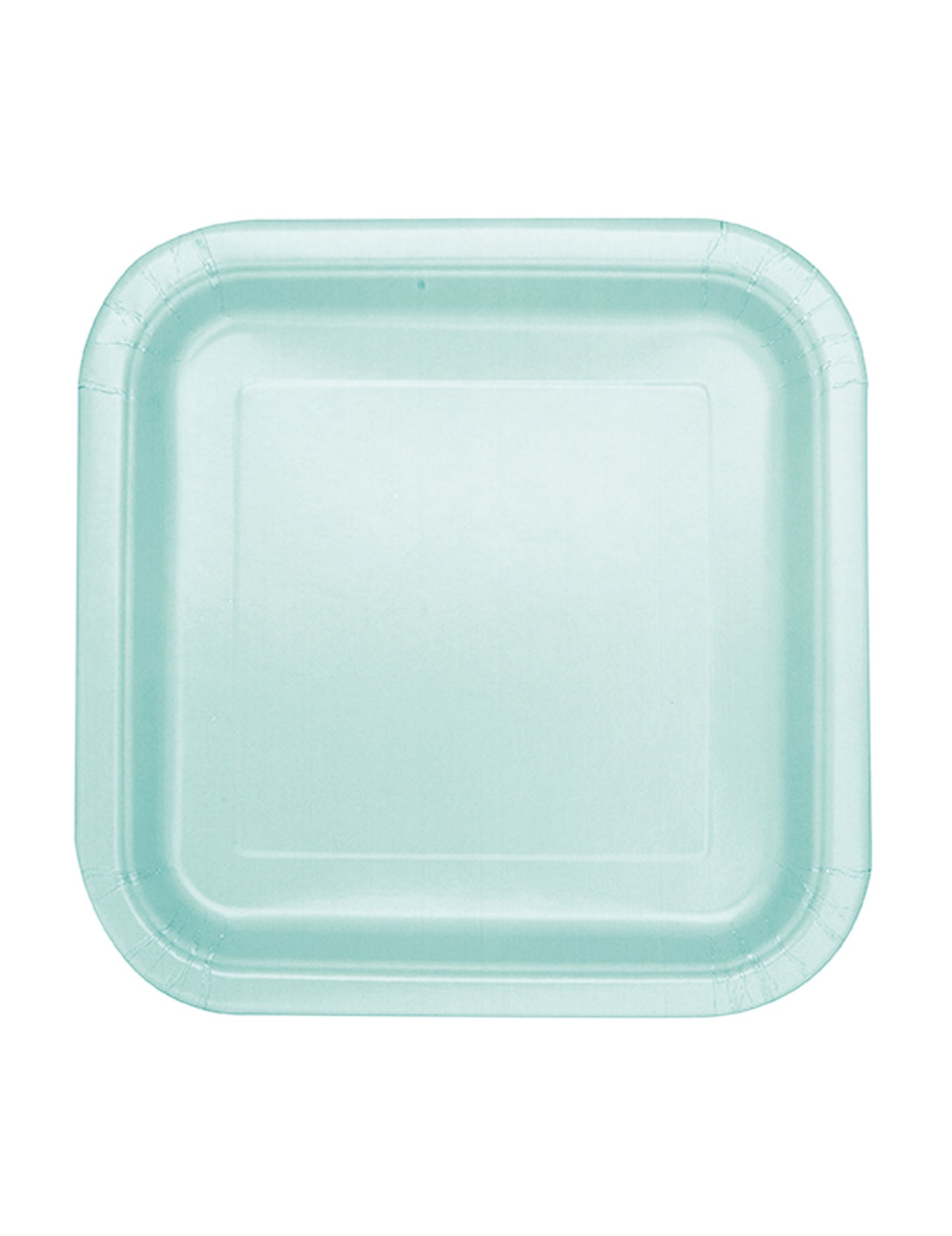 16 malých štvorcových papierových tanierikov v mentolovej pastelovej farbe 17,5 cm