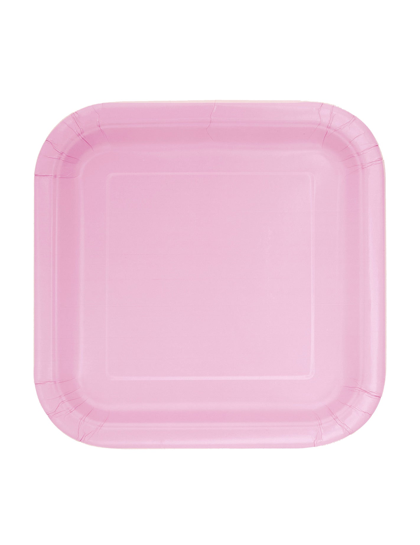Assiettes carrées en carton pour dessert d'anniversaire rose clair