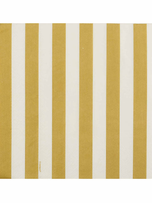 Gros plan sur le motif des 16 serviettes en papier à rayures pour fête