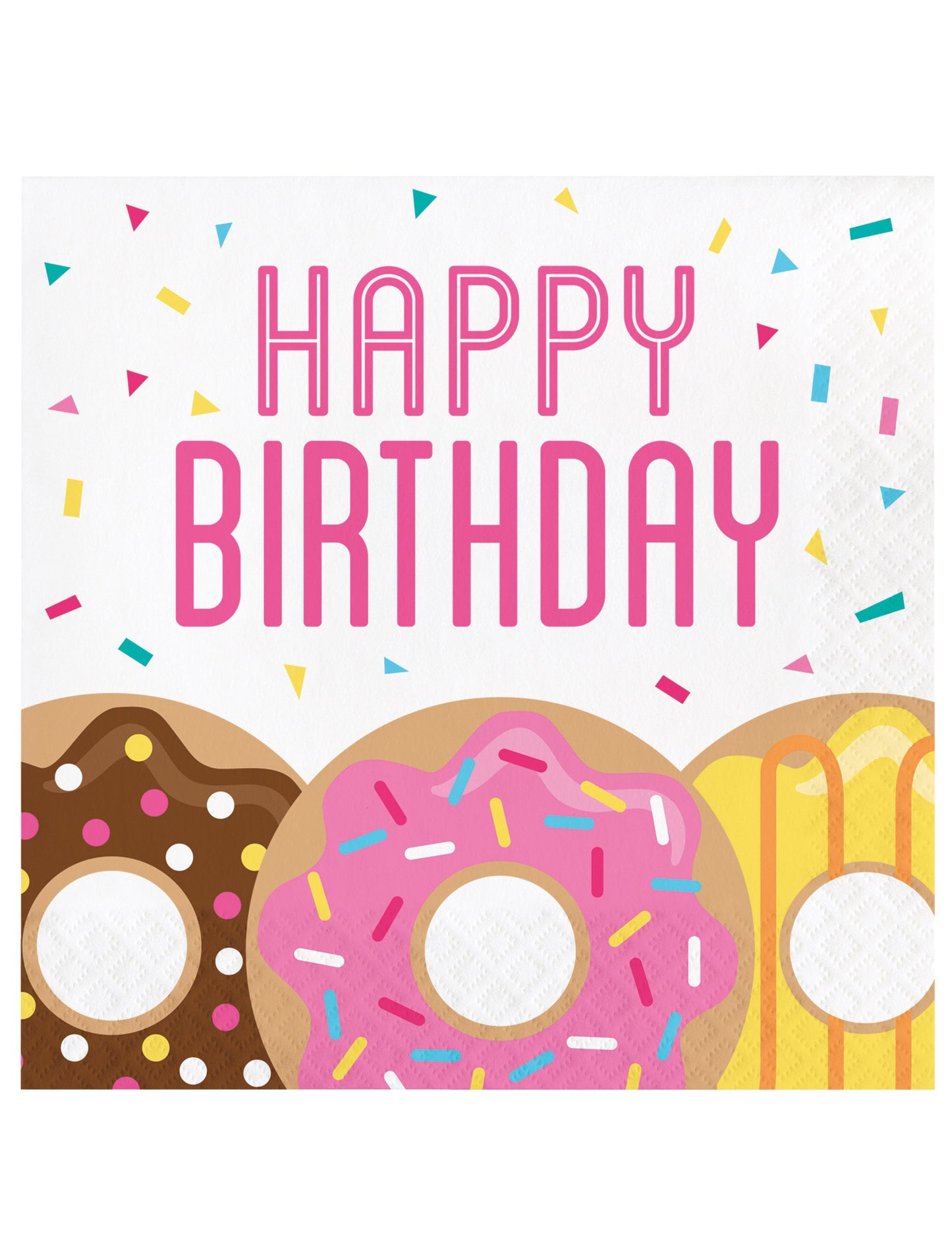 16 papierových servítok s motívom donutov na narodeniny 33 x 33 cm