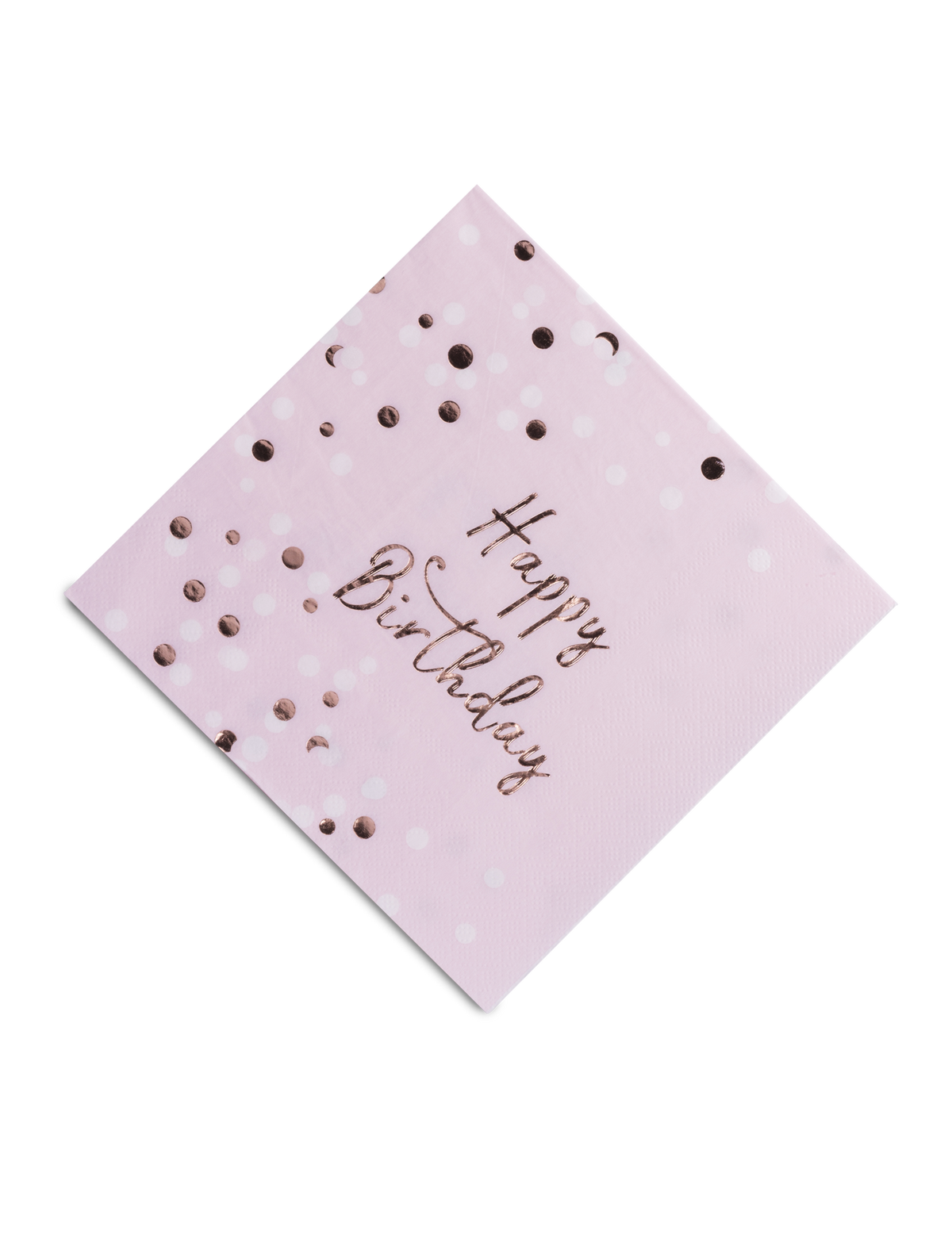 papierové obrúsky Happy Birthday na narodeniny v ružovom zlate s konfetami