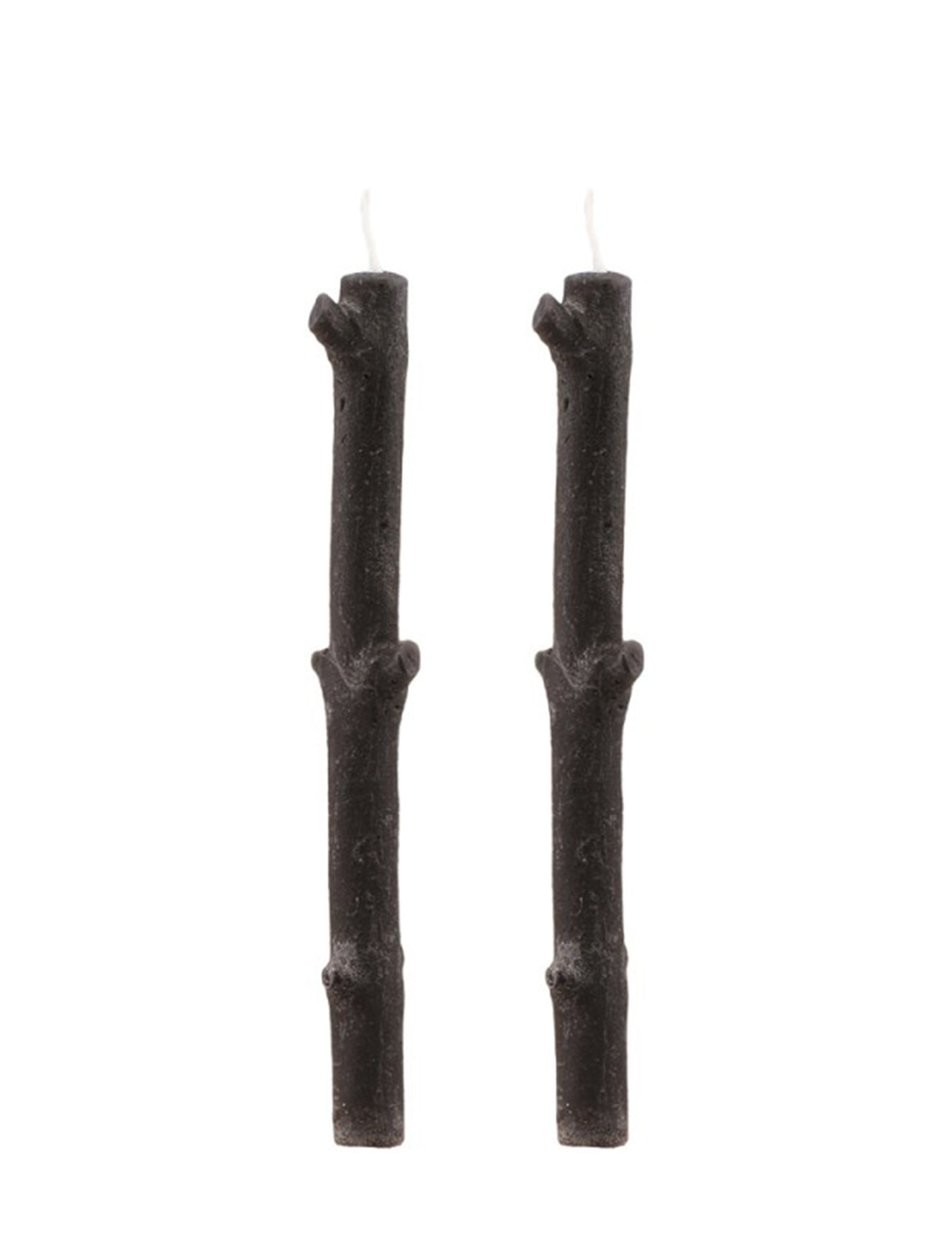 2 čierne stromové sviečky 25 cm