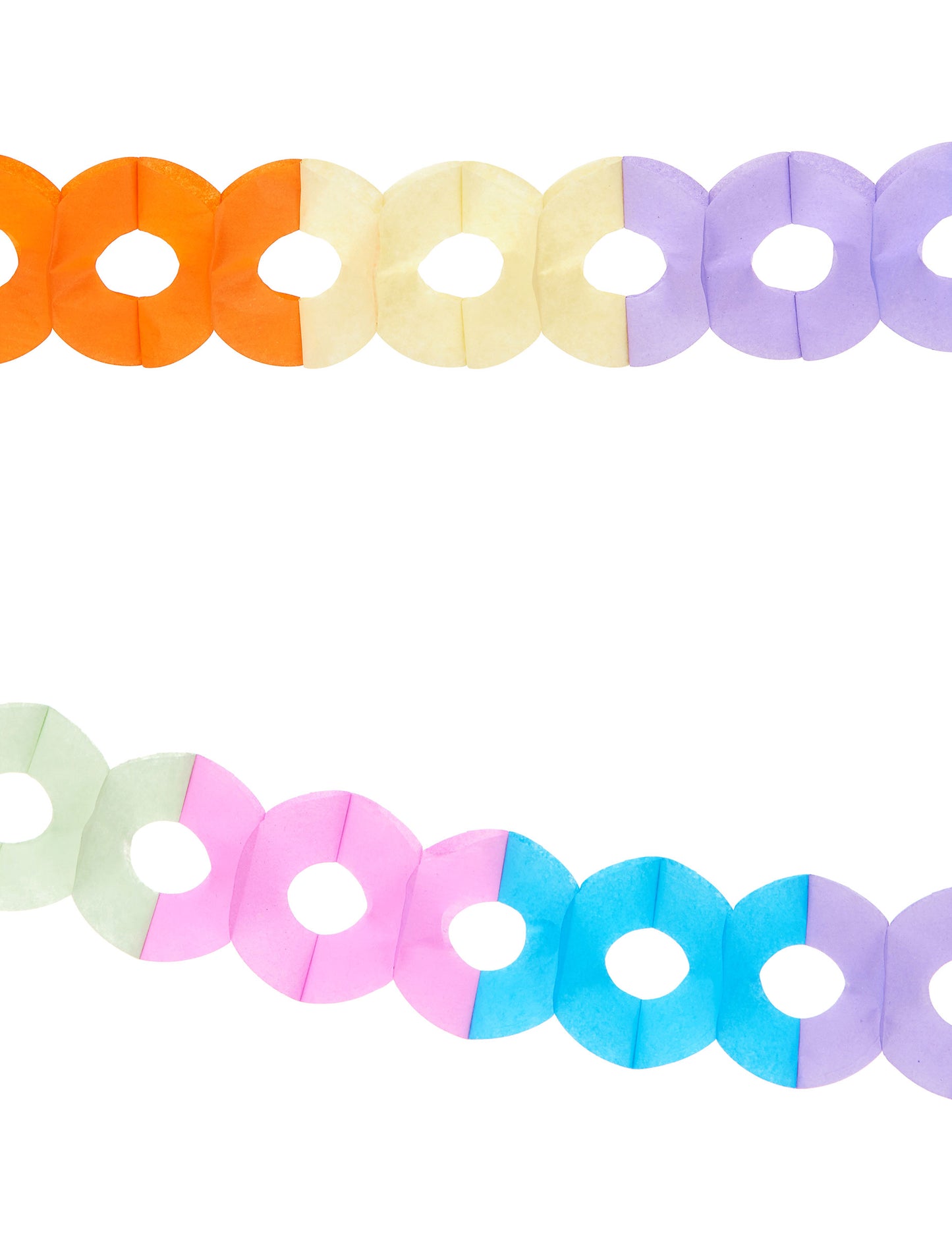 2 viacfarebné papierové girlandy 2,5 m