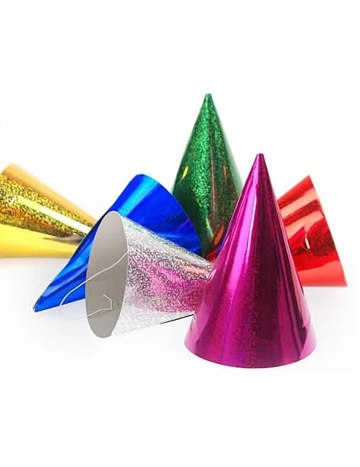 Détail des coloris des chapeaux de fête holographiques