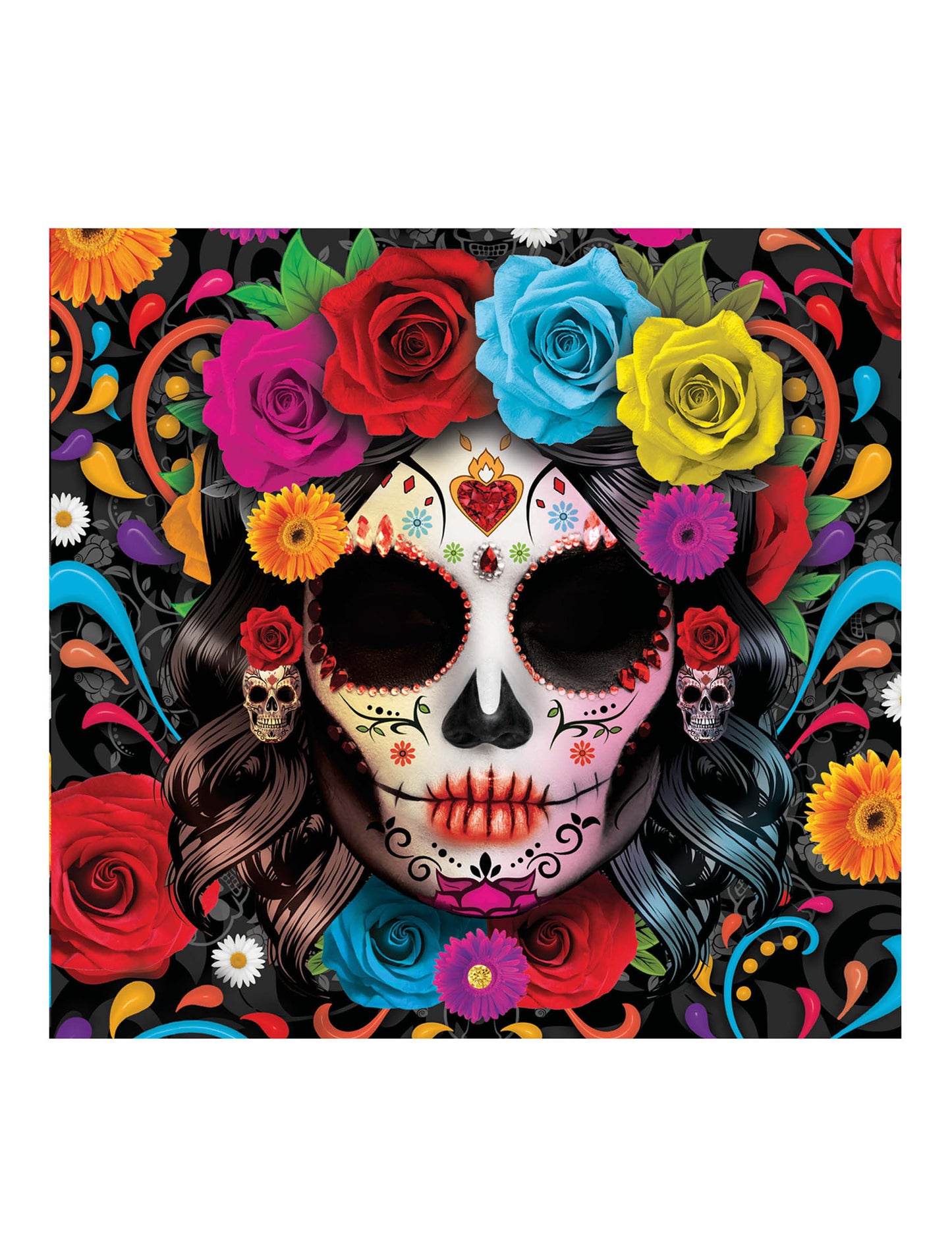 12 obrúskov Catrina Dia de los Muertos 16 x 16 cm