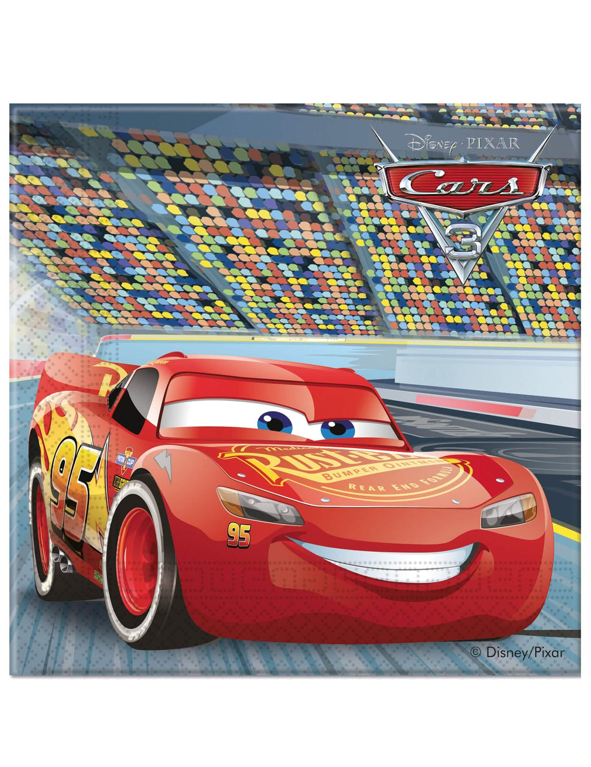 papierové obrúsky Flash McQueen Cars 3 pre dieťa červená