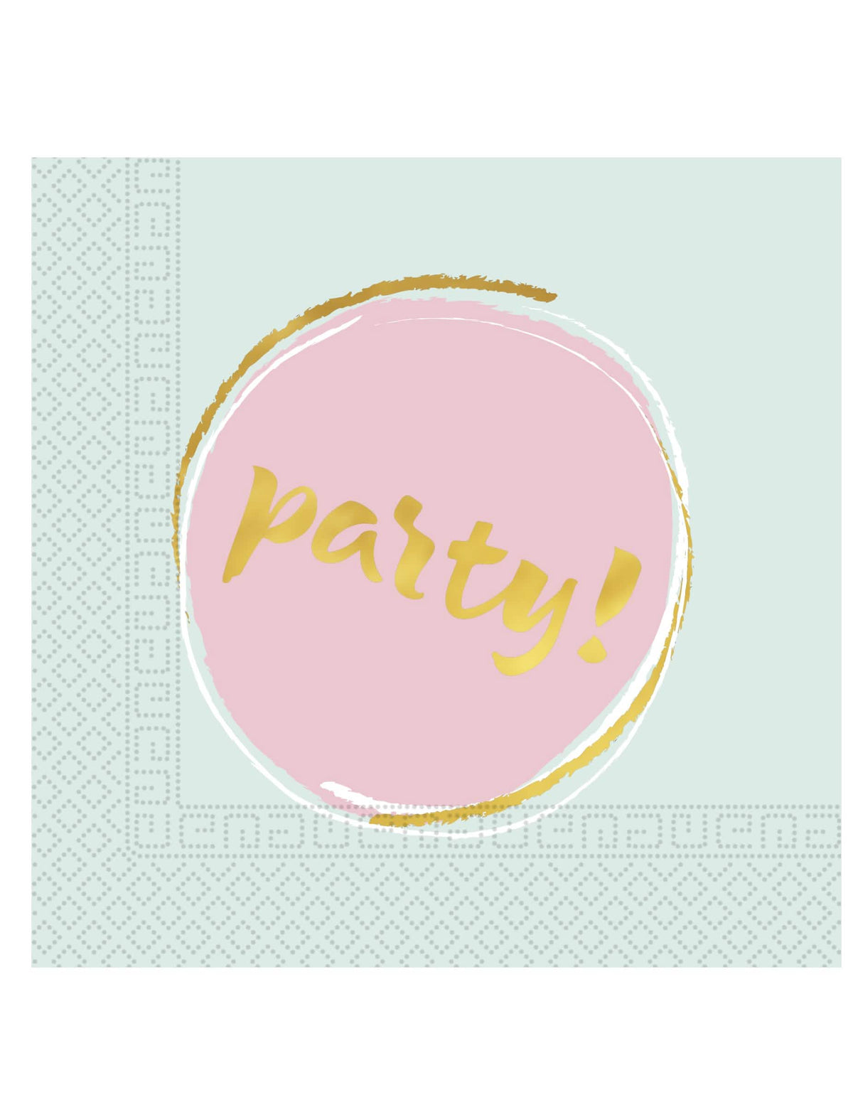 papierové obrúsky Elegant Party na oslavu modrá a ružová pastelová s zlatý textom