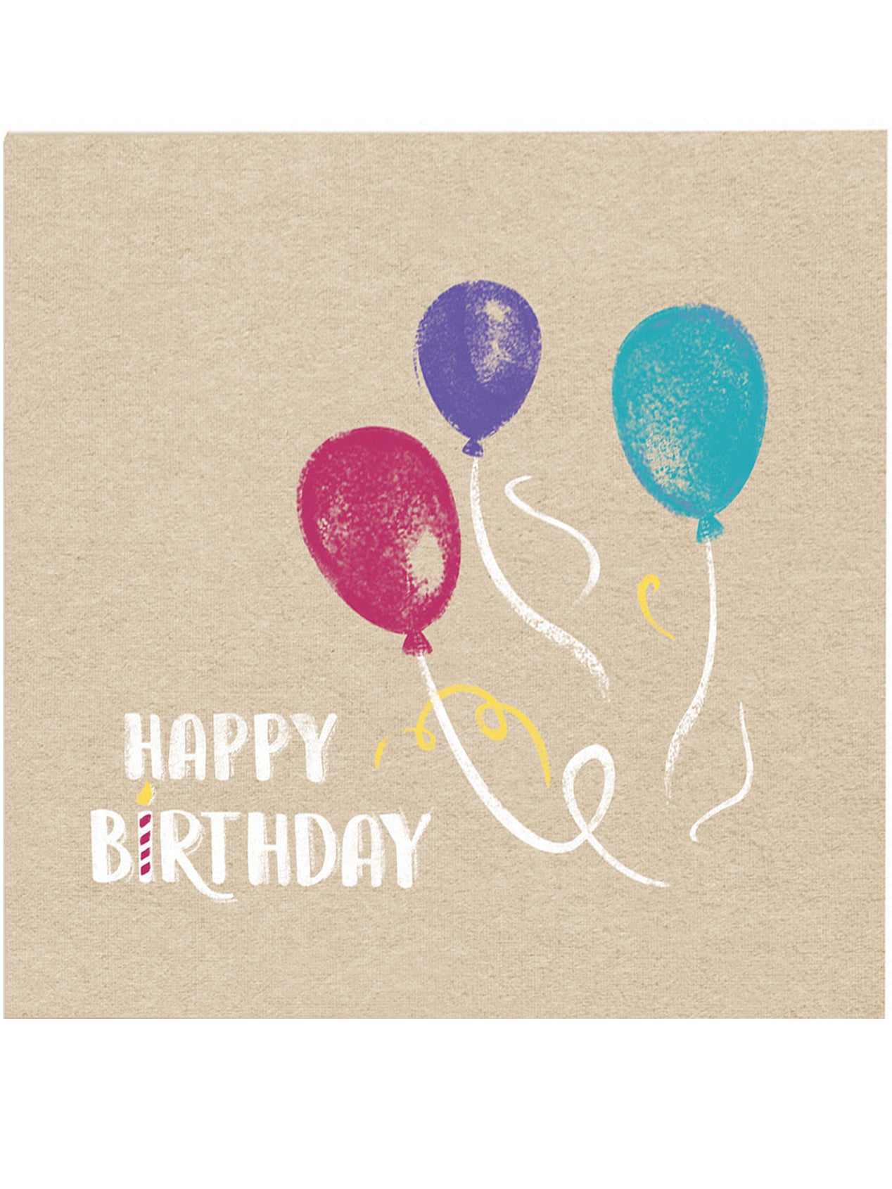 20 papierových obrúskov k narodeninám v kraftovej a modrej farbe, 33 x 33 cm k farebným balónom