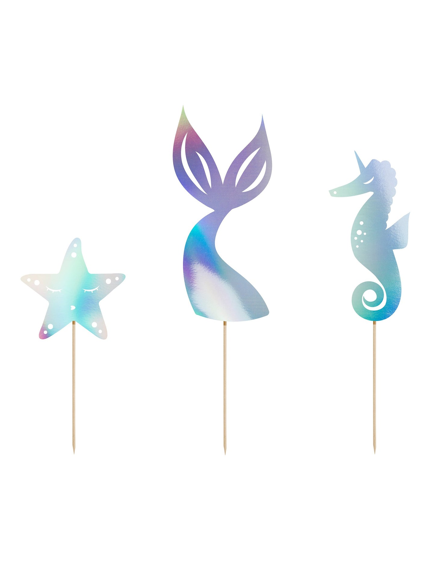 3 koláč Topper Holographic Mermaid 24,5 cm