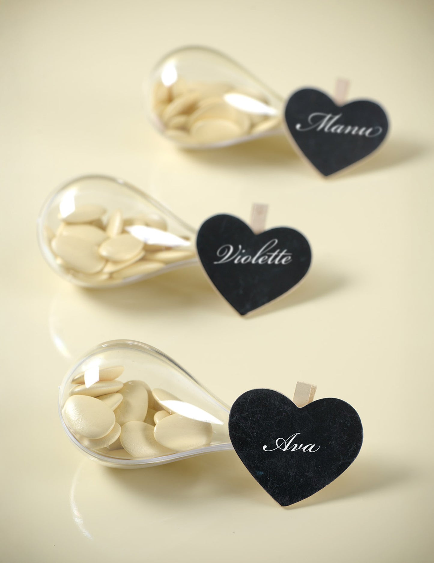 3 priehľadné nádoby na kvapky vody 11 cm zavesiť