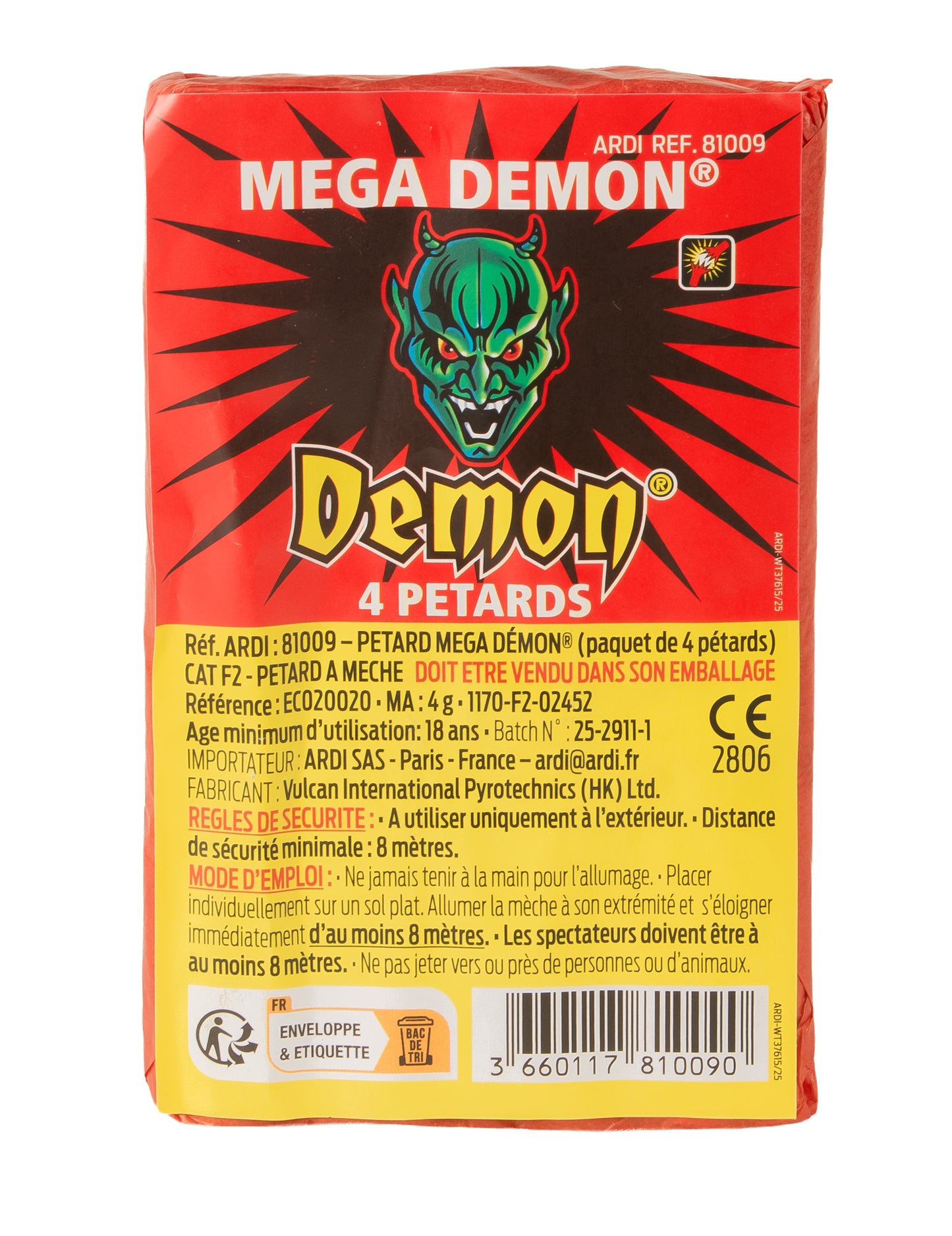 4 prskavky Mega Démon®