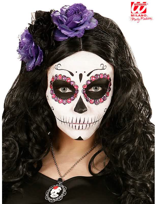 Nalepenie na tvár 40 kamienkov Dia de los muertos