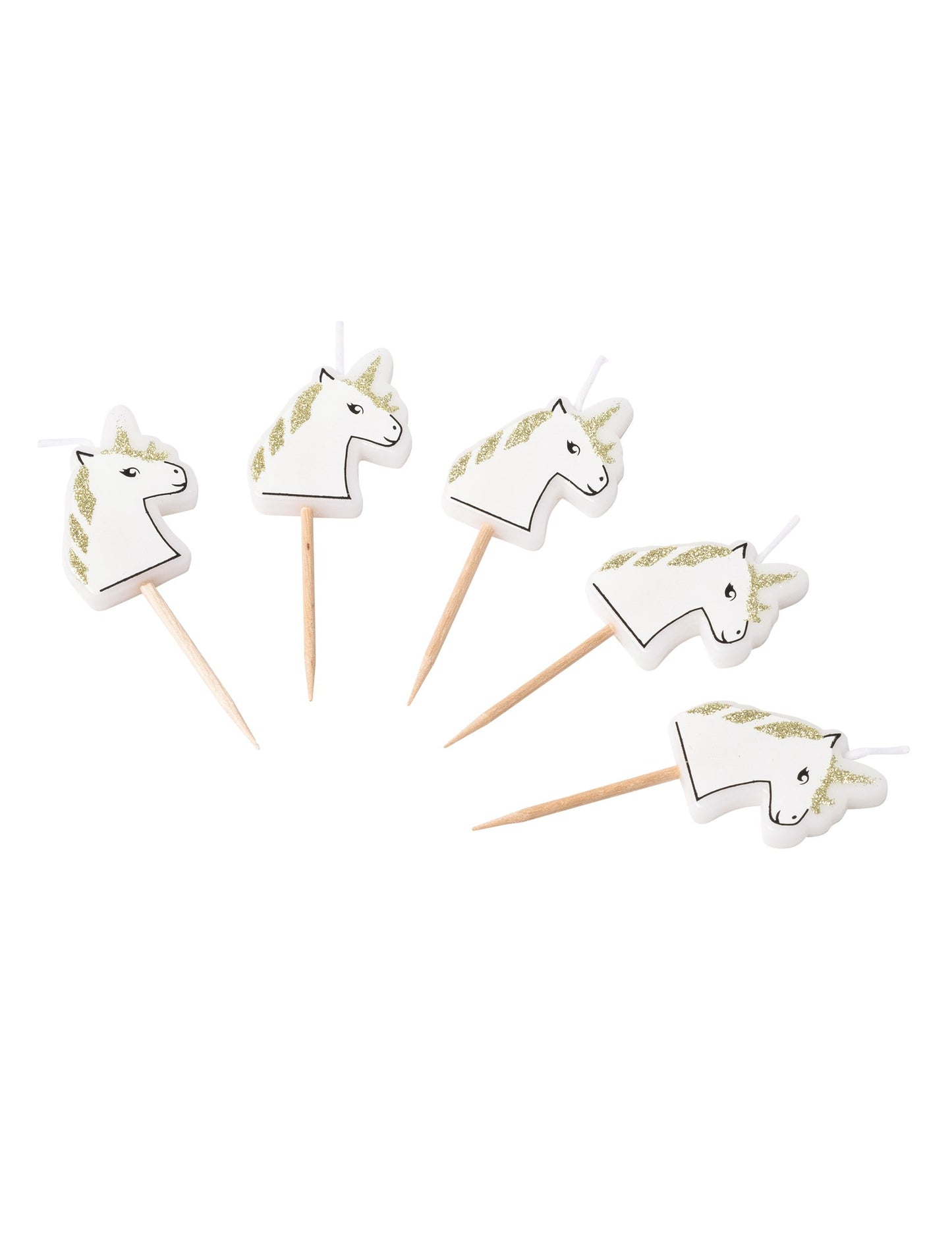 5 sviečok na Unicorn Glitter Peuck 4,5 x 3 cm
