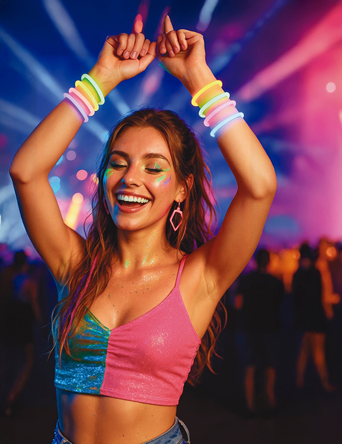 50 náramkov svietiacich v tme