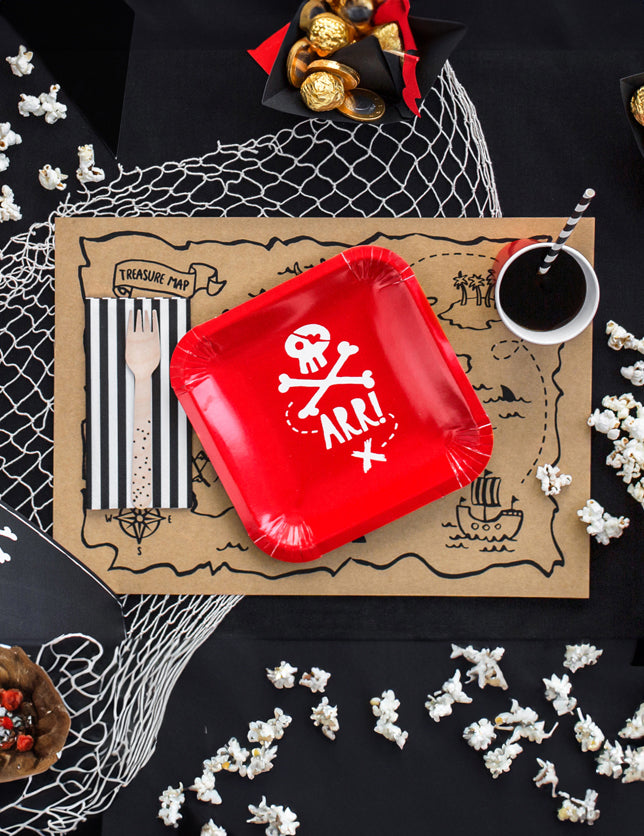 6 kartónových dosiek Red Pirate Celebration 20 cm