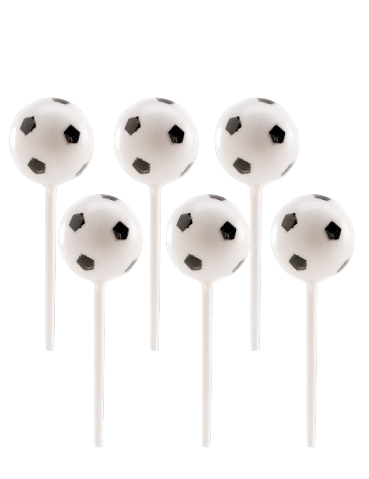 6 plastových futbalových guličiek na vrchole 2,3 cm