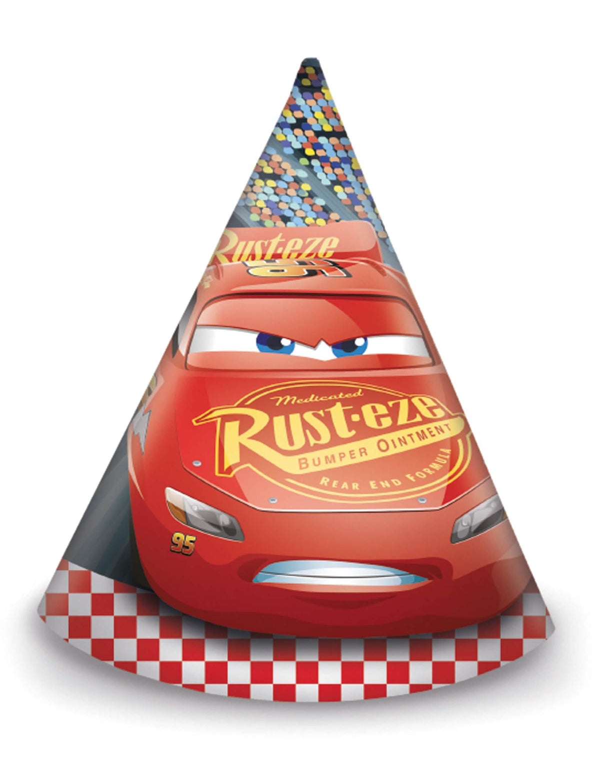 Party klobúk Cars 3 pre dieťa červená s Flash McQueen