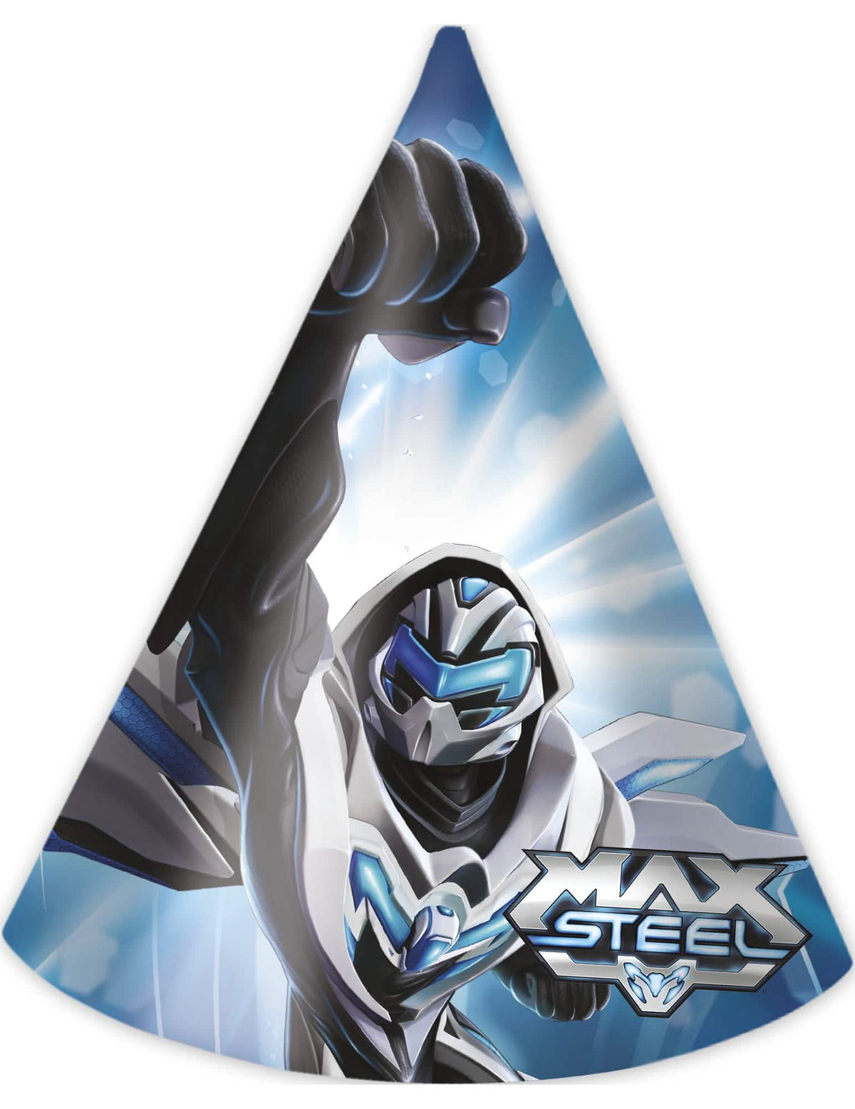 Slávnostný klobúk Max Steel pre dieťa modrá a biela