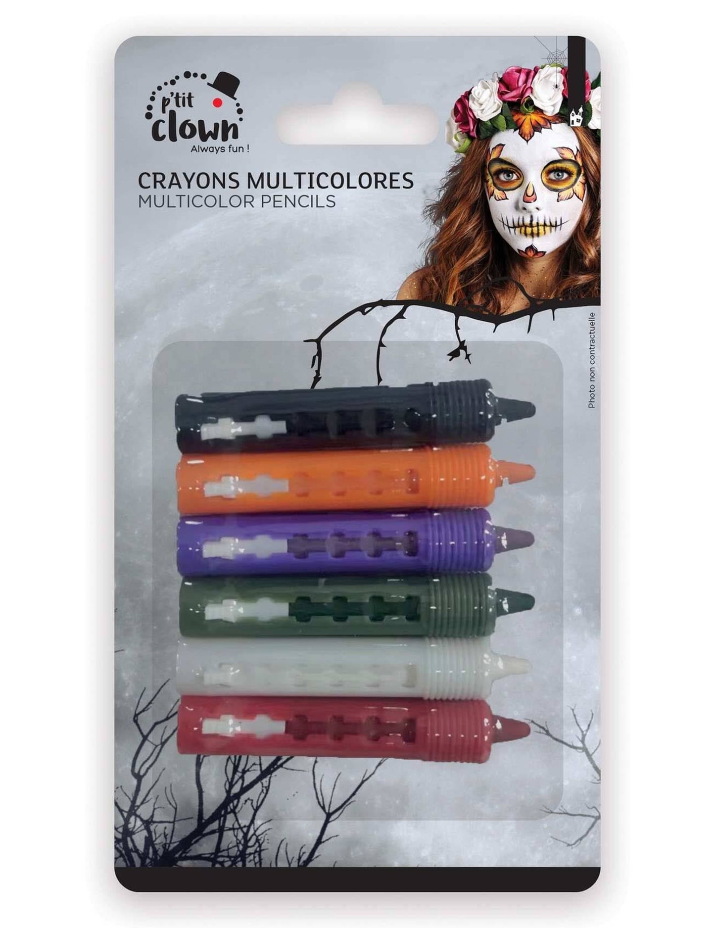 6 Halloween zasunuteľné ceruzky