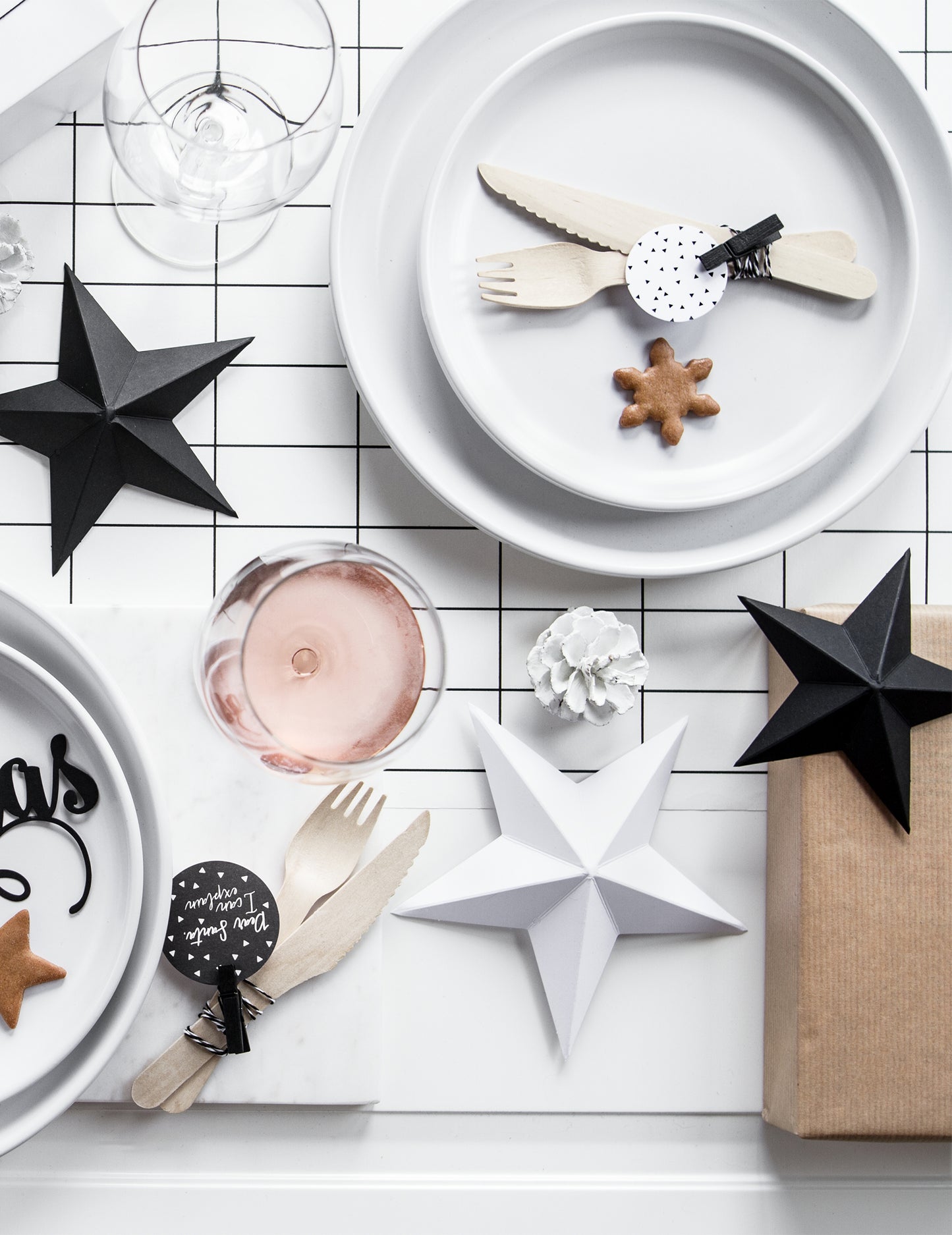 Décoration de table des étoiles à suspendre 3D pour noël