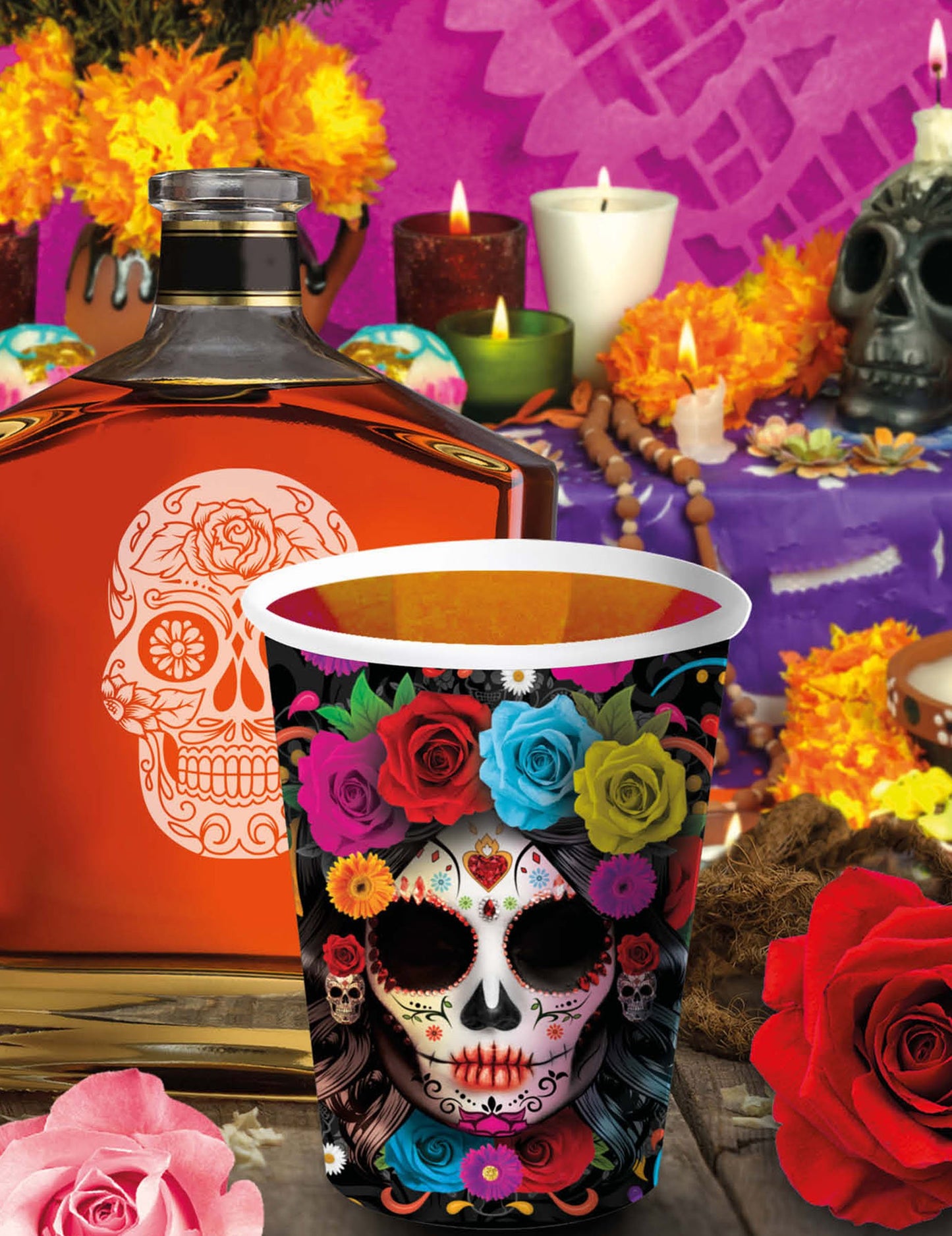 6 Catrina Dia de los Muertos 240 ml pohárov
