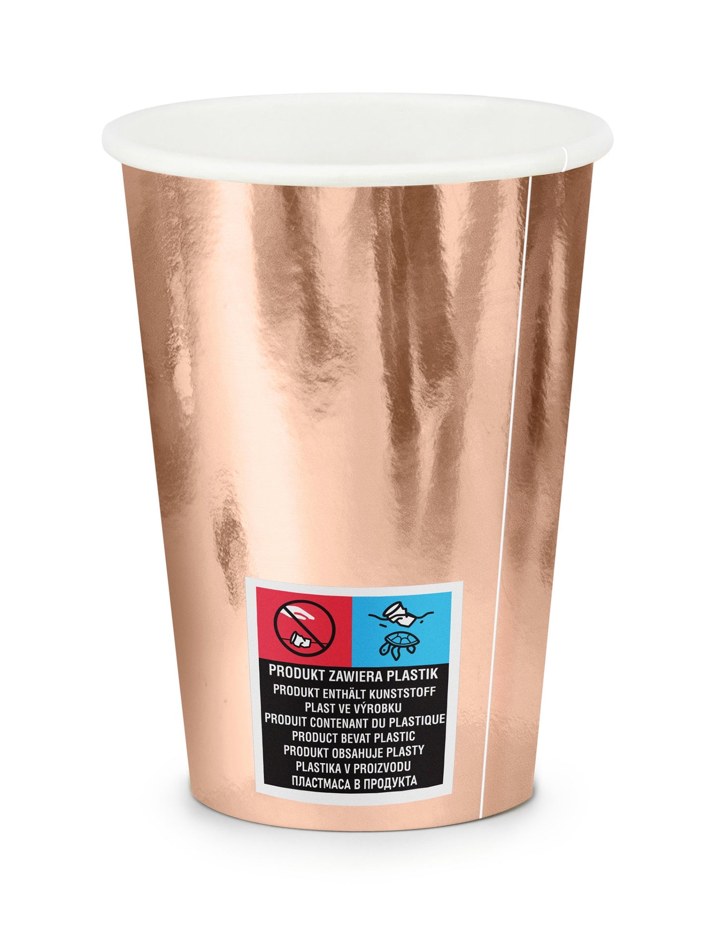 6 zlatých 220 ml ružových pohárov