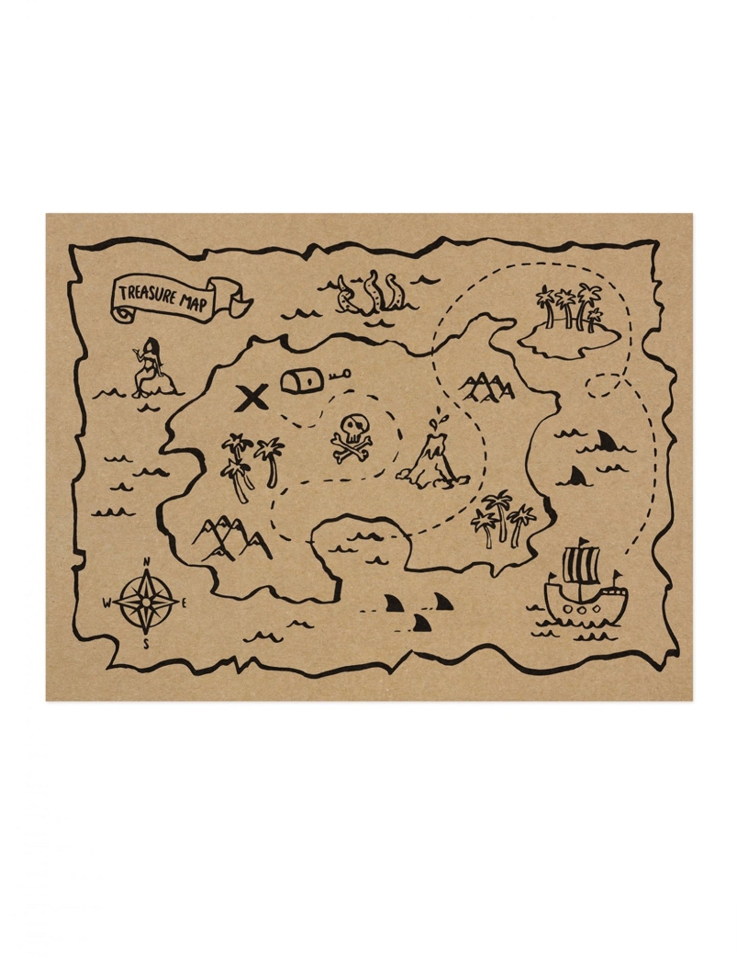 6 kraft papierových súprav 40 x 30 cm karta Treasure Card