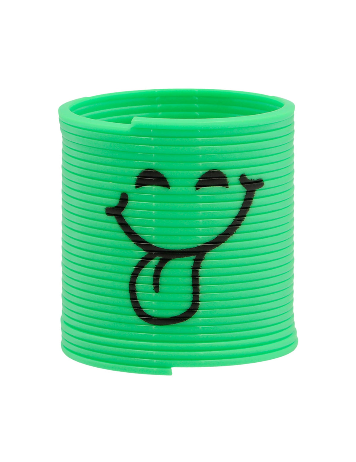 Pohľad na zelený model slinky smiley pre dieťa