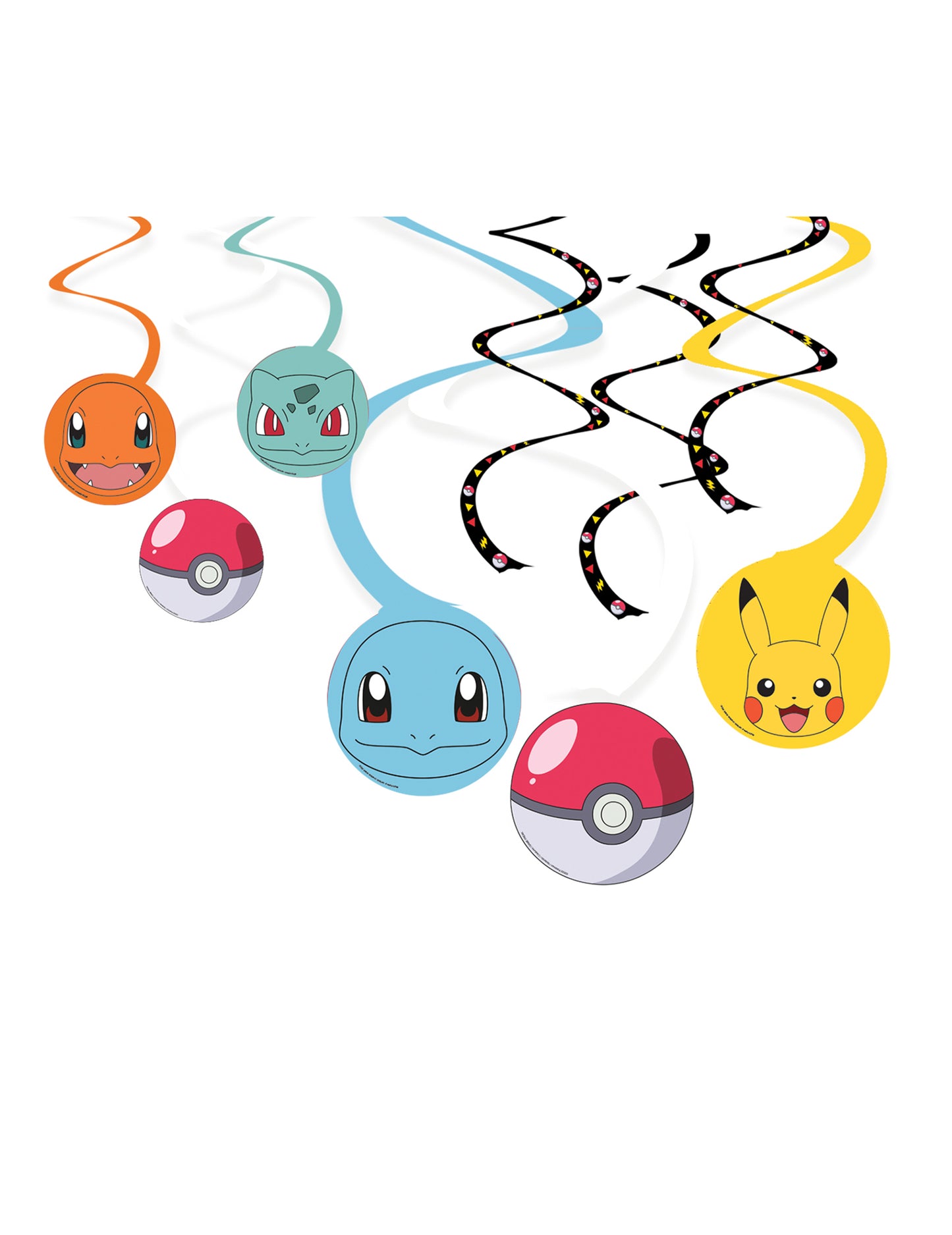 6 špirálových závesných dekorácií Pokémon Pikachu™