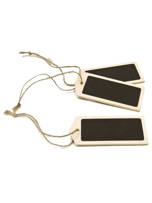 6 drevených bridlicových štítkov so šnúrkou, 7 x 3 cm na svadbu