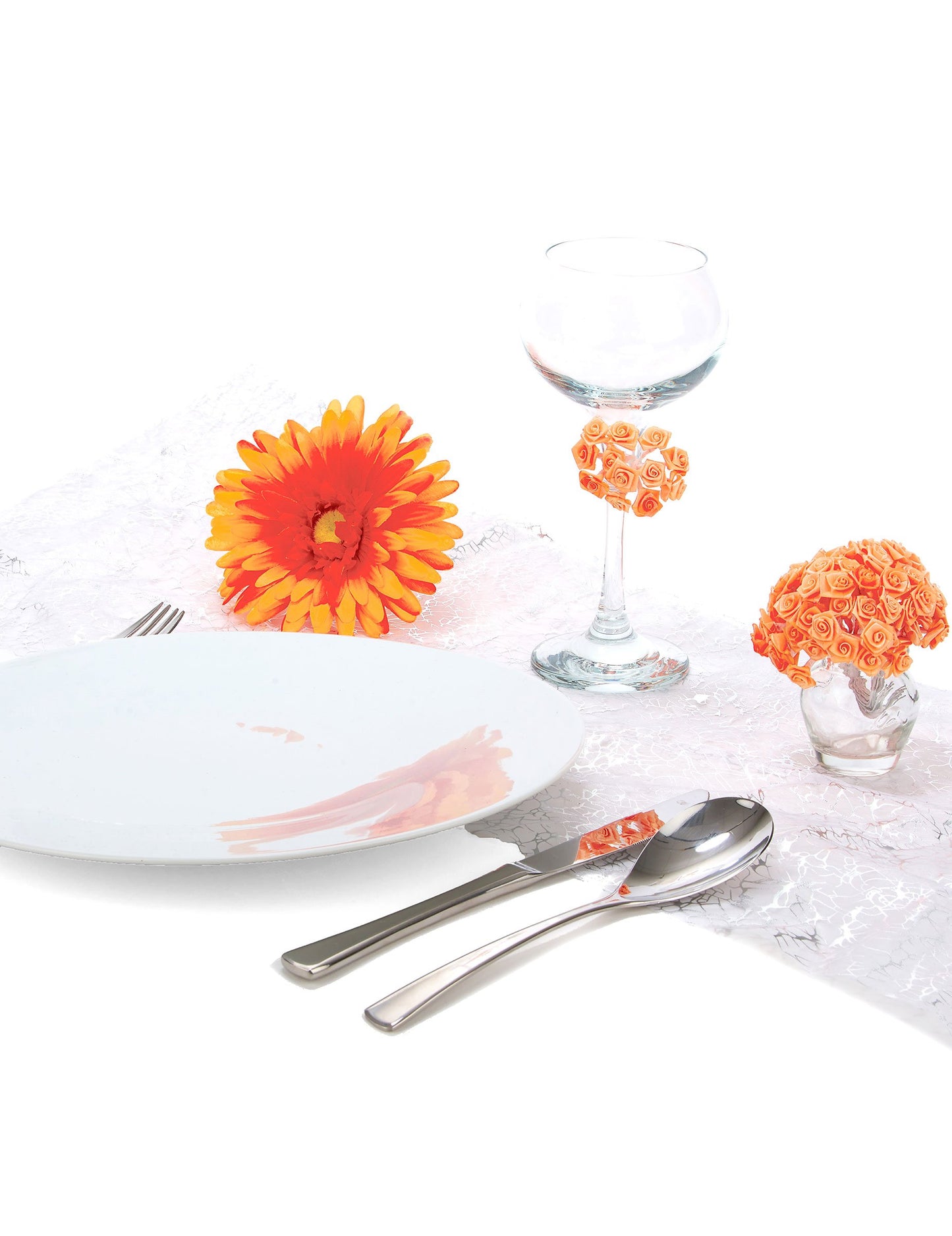 48 mini broskyňových saténových ruží na stonkách 1 x 8 cm